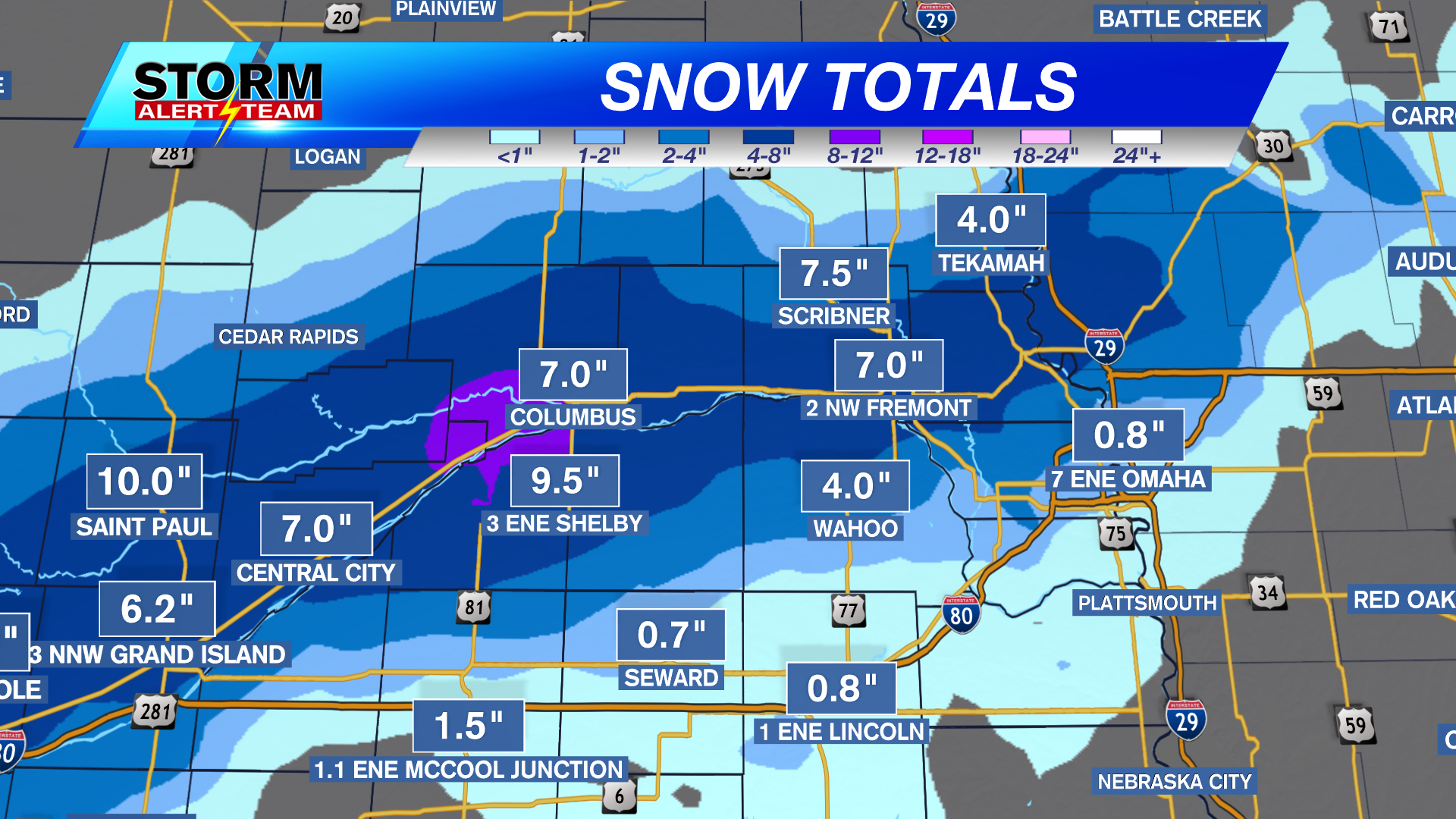 Snow sightings for a short while, more expected west on Monday