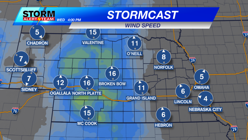 Stormcast Wind Speeds Wednesday