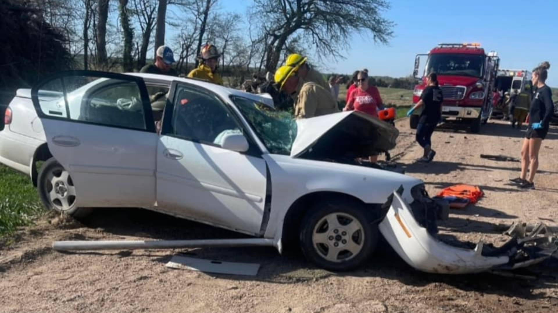 Driver pinned inside car after headon crash on rural Nebraska road