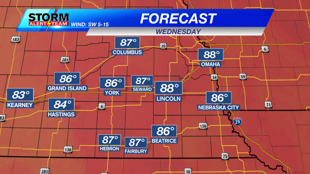 Above average temperatures, storm chance increases