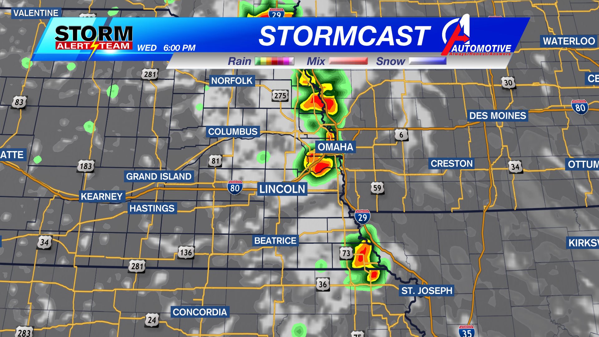 A warm Wednesday, with a scattered storm chance