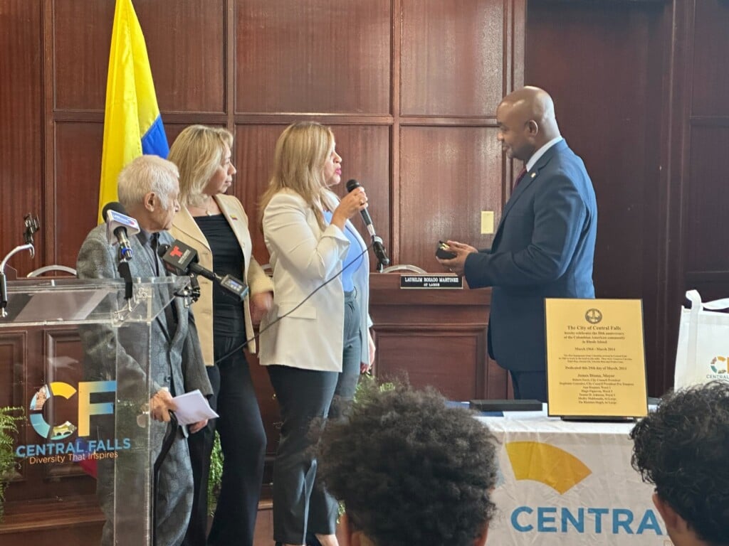 Central Falls Mayor Presents Key To City To Colombian Ambassador