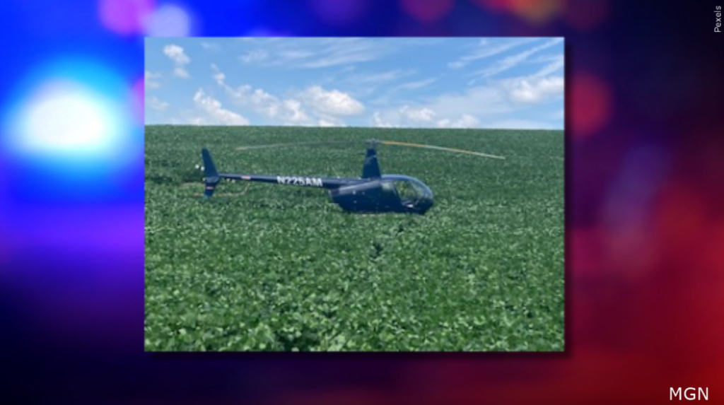 Cropdusting Helicopter Makes Emergency Landing Courtesy Stanton County Sheriffs Office