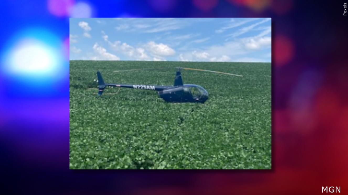 Pilot uninjured after crop-dusting helicopter hits power line in ...