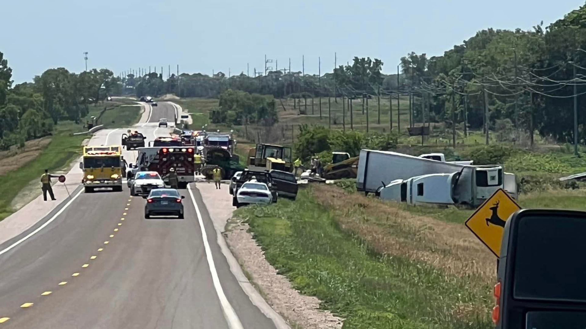 Crash involving semi, tractor shut down rural Nebraska highway