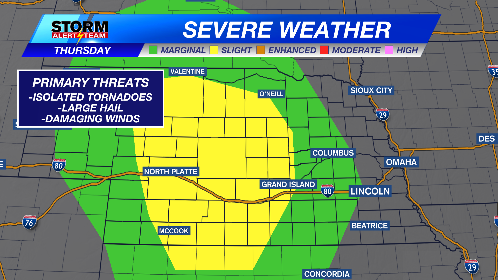 Several rounds of storms across Nebraska into the weekend, some to be