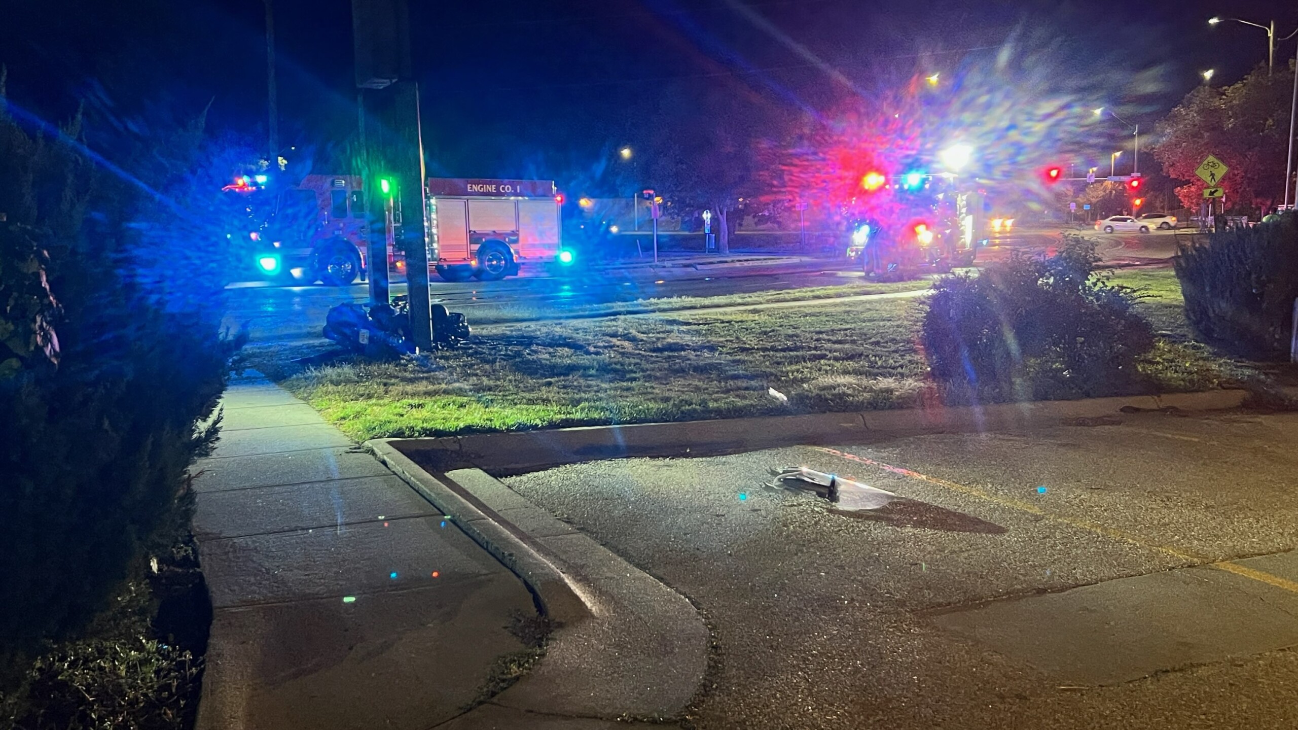 Man injured in fiery motorcycle crash in Lincoln