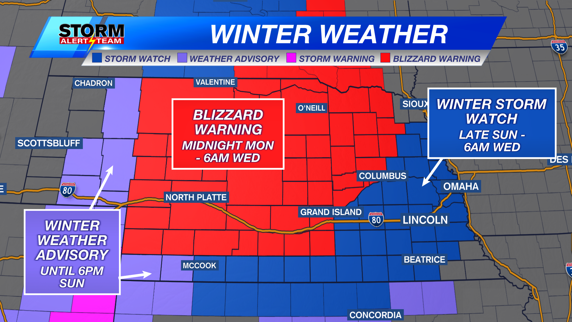 Significant winter storm to bring blizzard conditions to Nebraska on