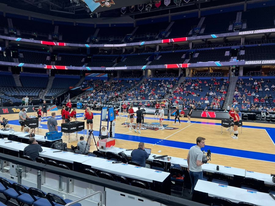 Nebraska Volleyball practices in Tampa