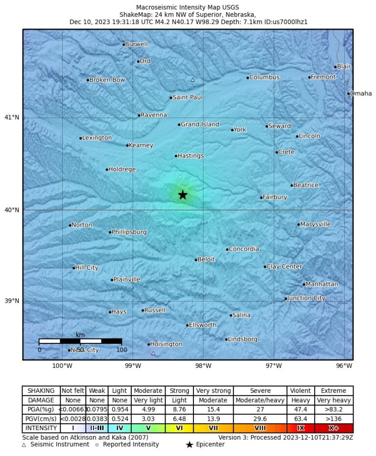 Magnitude 4.2 Earthquake Reported In South-central Nebraska