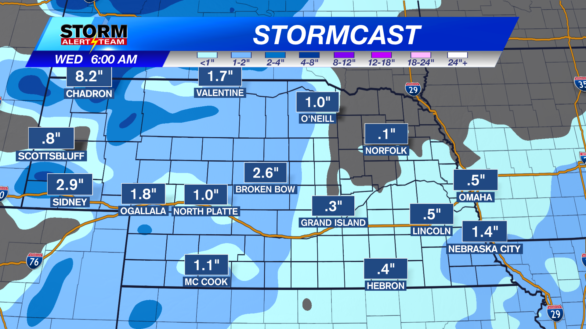 Nebraska's winter storm, blizzard conditions continue west with