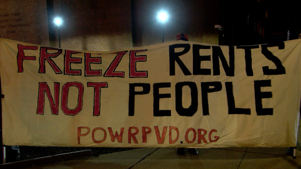 Advocates Gather In Providence Protesting Evictions, Demanding Rent Freeze