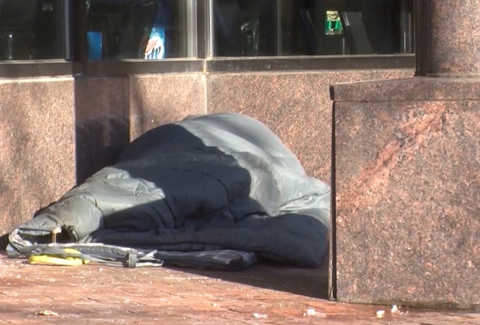 Homeless guy shlumped over