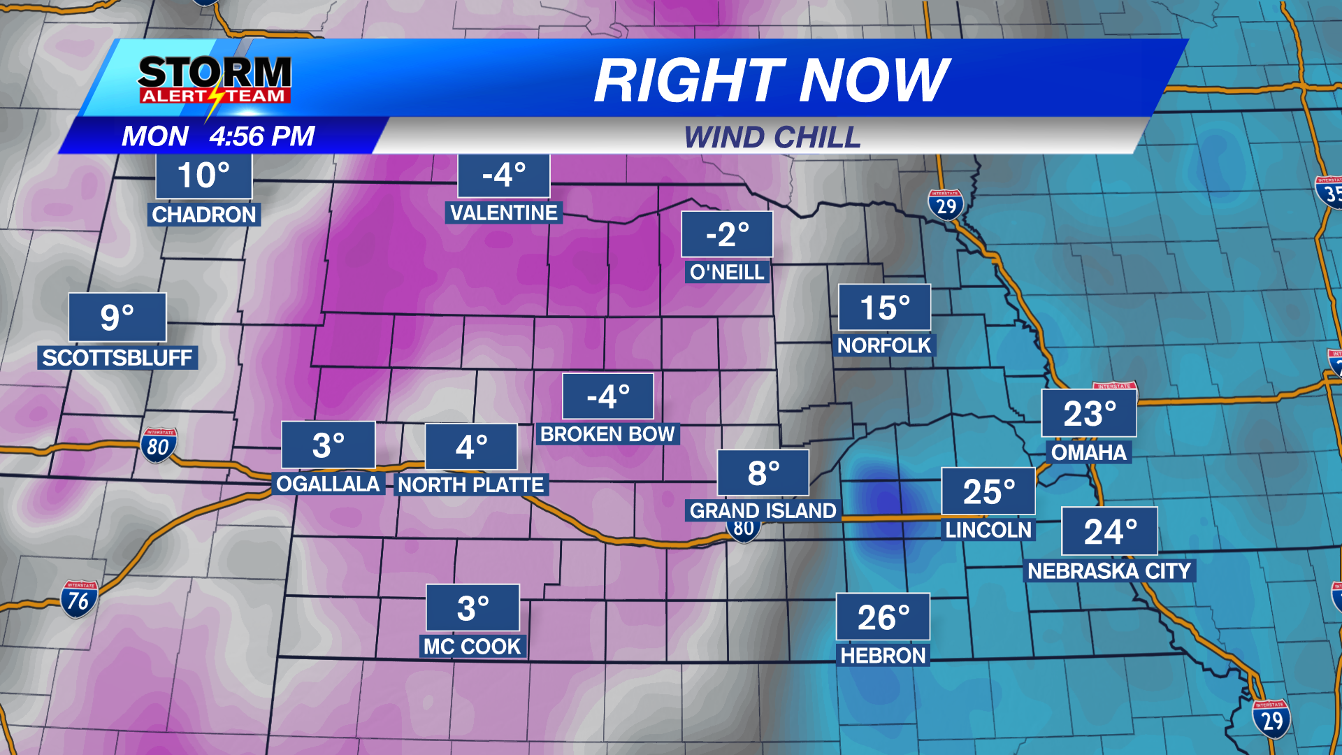 Snow continues through the night