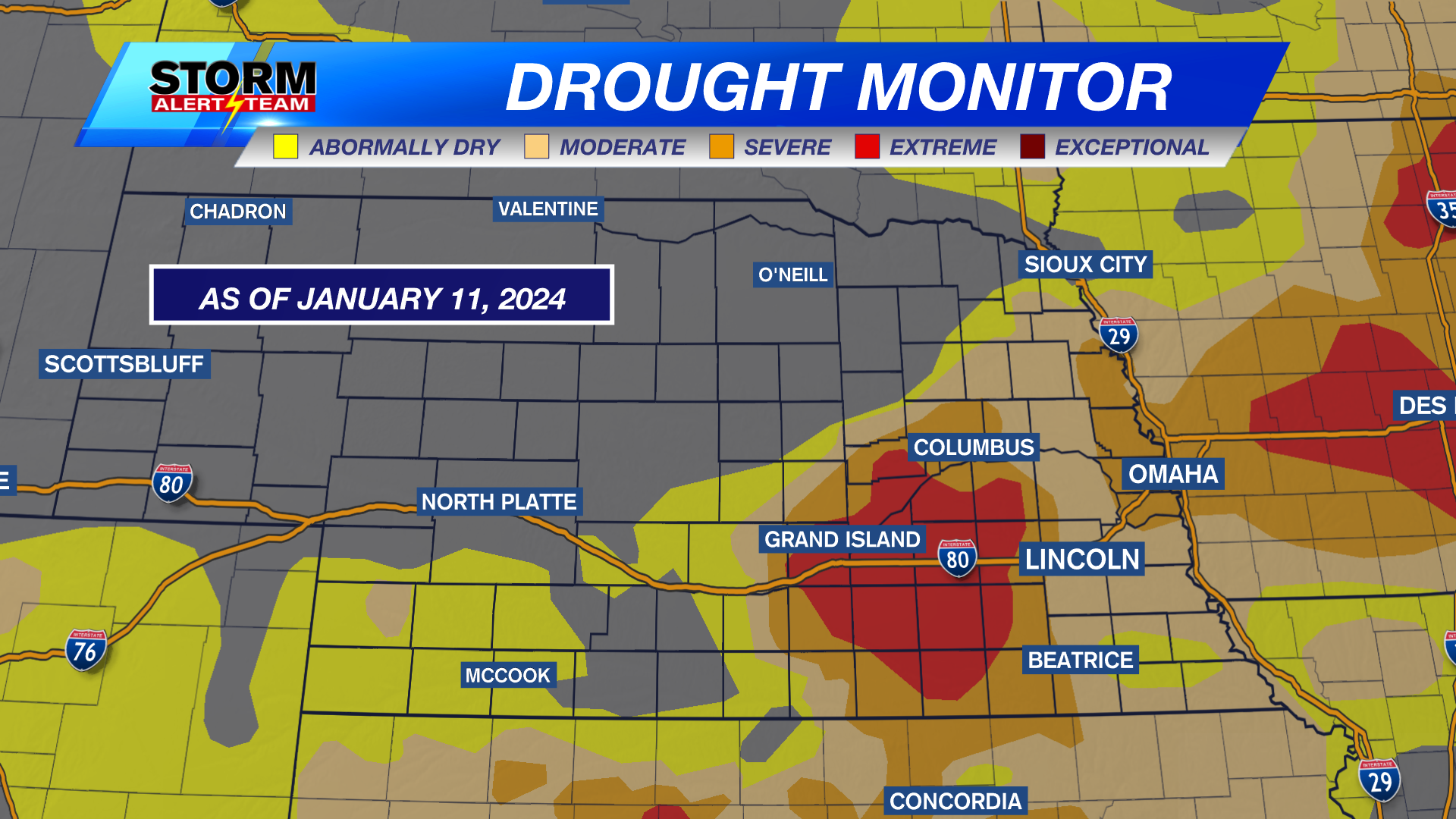 For first time in 17 months, no longer 'exceptional' drought in Nebraska