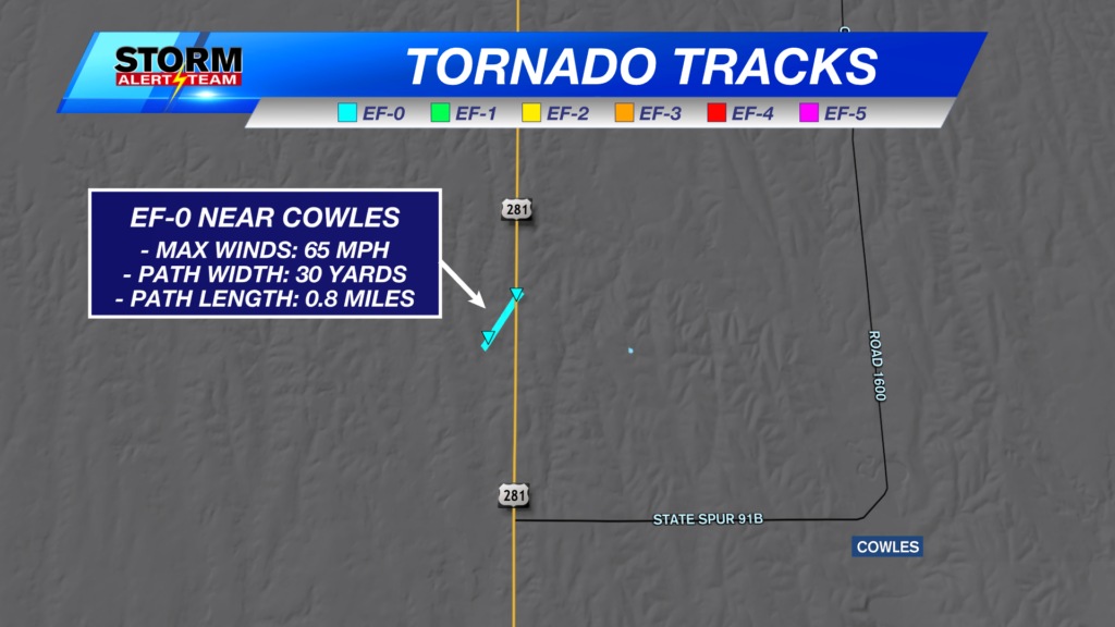 One confirmed tornado in Webster County; several sightings from Tuesday