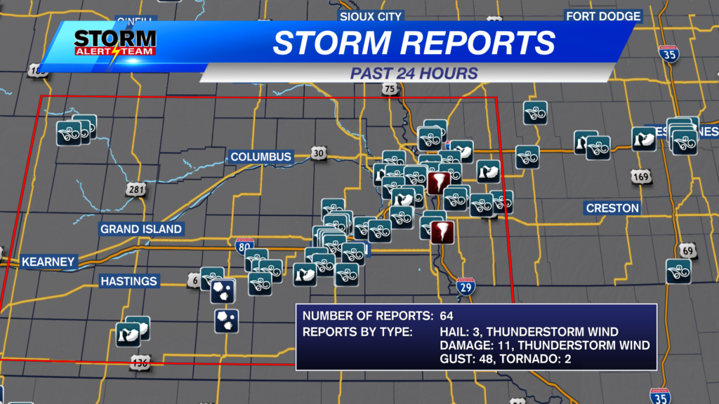 Turning the corner after eventful night of severe storms, damaging winds
