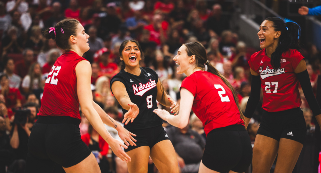 Nebraska sweeps Louisville