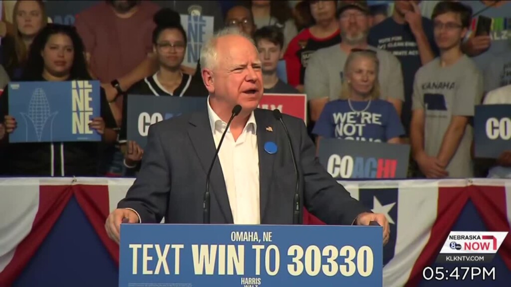 Watch: Gov. Tim Walz Holds Rally In Home State Of Nebraska