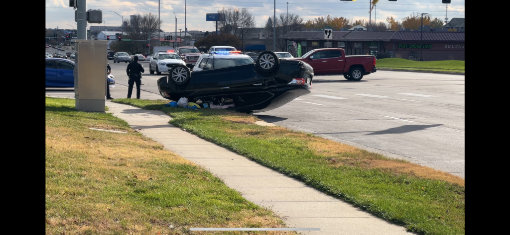 Police respond to a crash at 27th Street and Ticonderoga Drive.