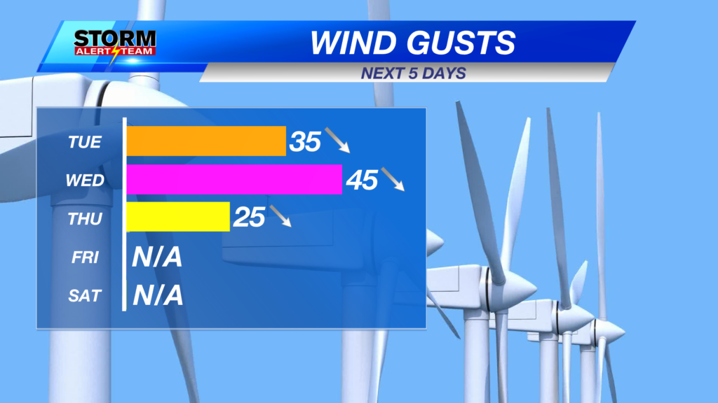 Wind Gusts Next 5 Days
