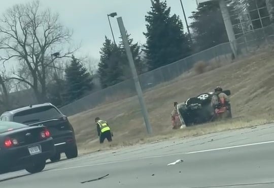 Jeep rollover crash on Interstate 80