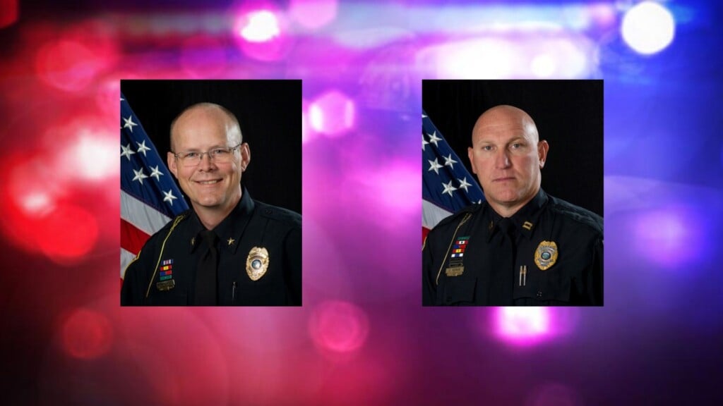 Chief Don Miller, left, and Capt. Chad Reiman with the Norfolk Police Division.