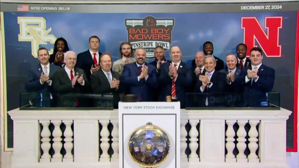 Watch: Husker Football Coach Matt Rhule Rings Opening Bell At Nyse