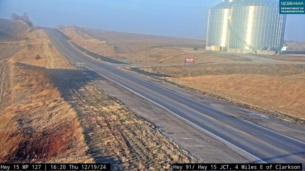 Haze on Highway 15 after it was closed due to wildfire