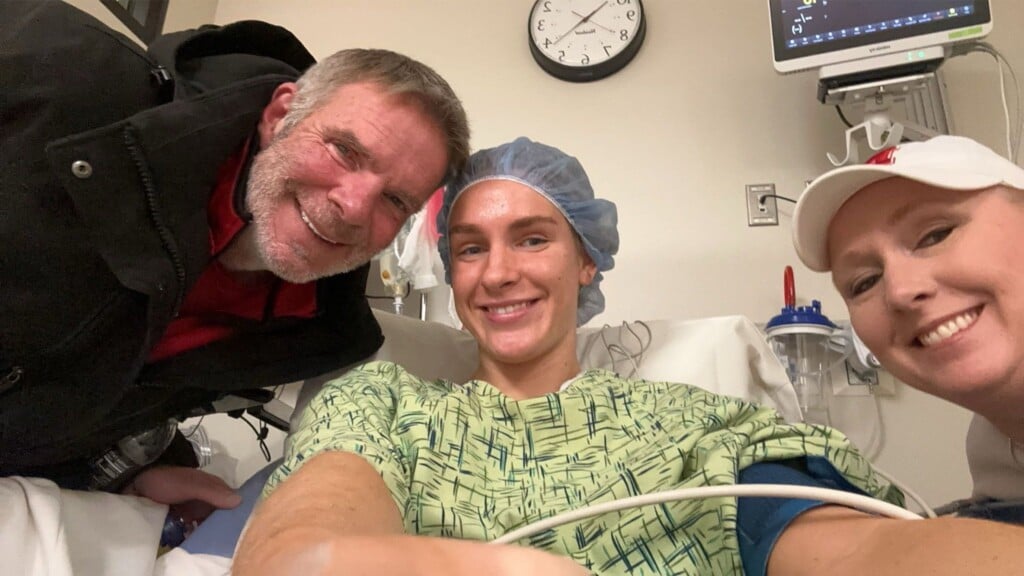 Natalie Potts after surgery