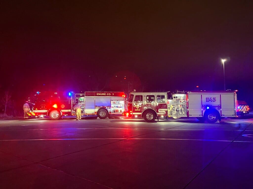 Lincoln Fire & Rescue responds to a grass fire near West O Street and Salt Creek.