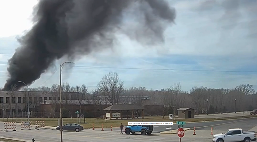 Fire Rekindles At Abandoned Warehouse In Beatrice