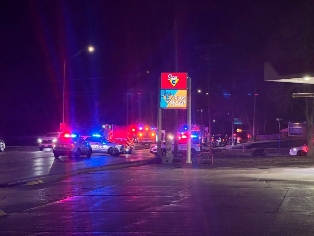 Police respond to a crash at 10th and High streets.