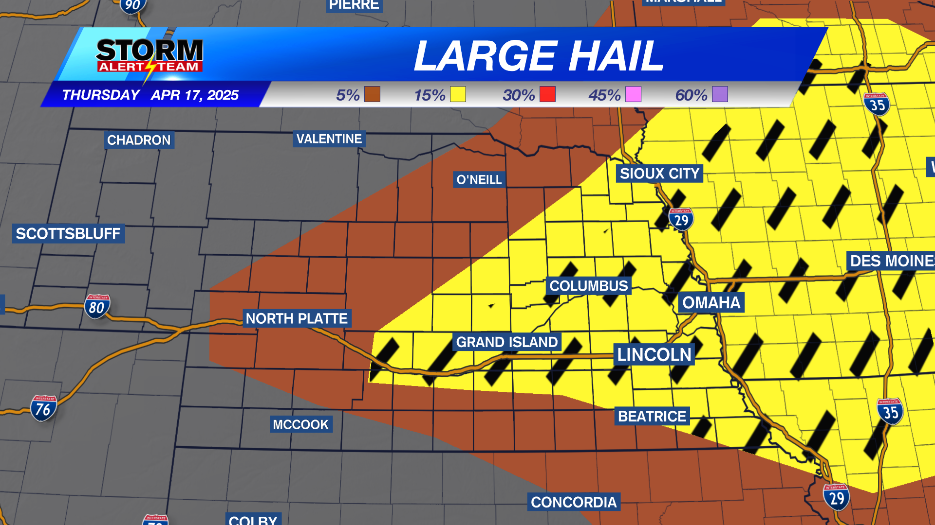 Storms possible on and off through Thursday