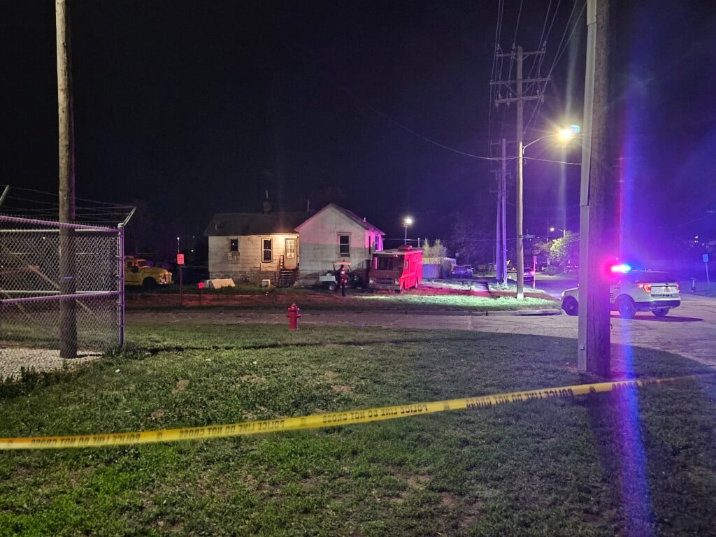 Police investigate at First and M streets.