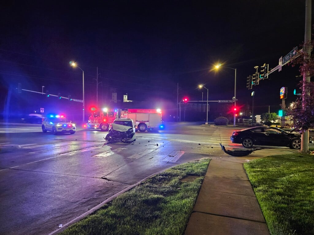 The aftermath of a crash at 29th Street and Cornhusker Highway.