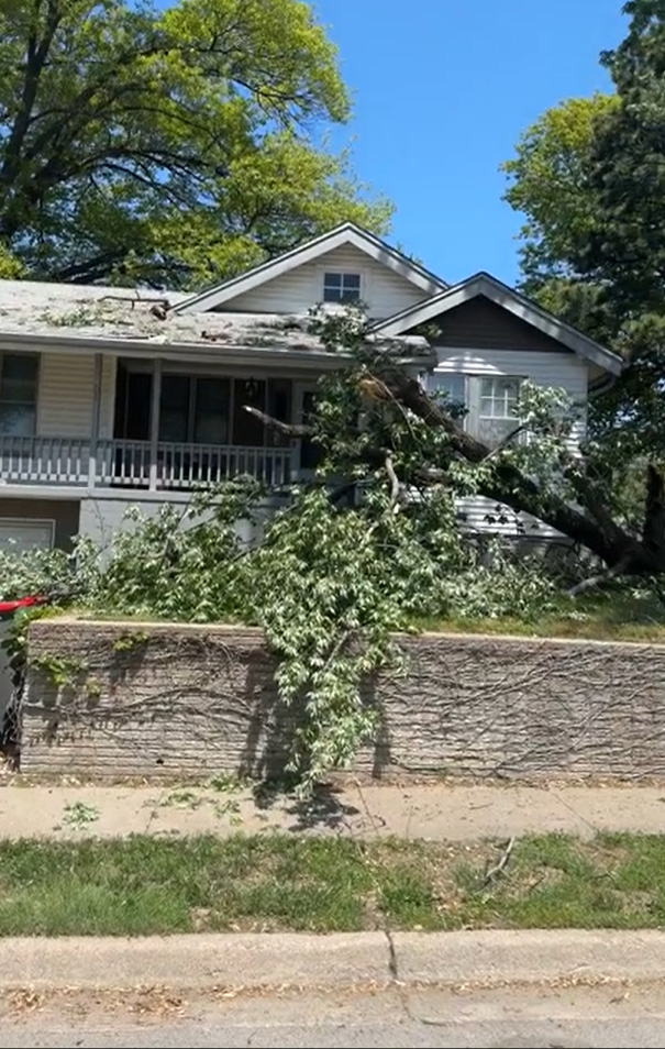 Tree Crashes Through House In Southeast Lincoln