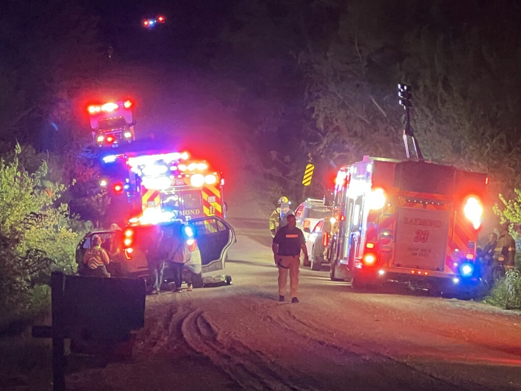 First responders at a crash on Northwest 84th Street near Branched Oak Lake