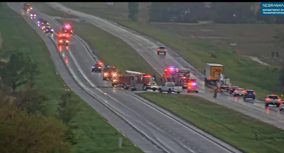 Wind causes semitrailer to rollover on Highway 81, closing two lanes