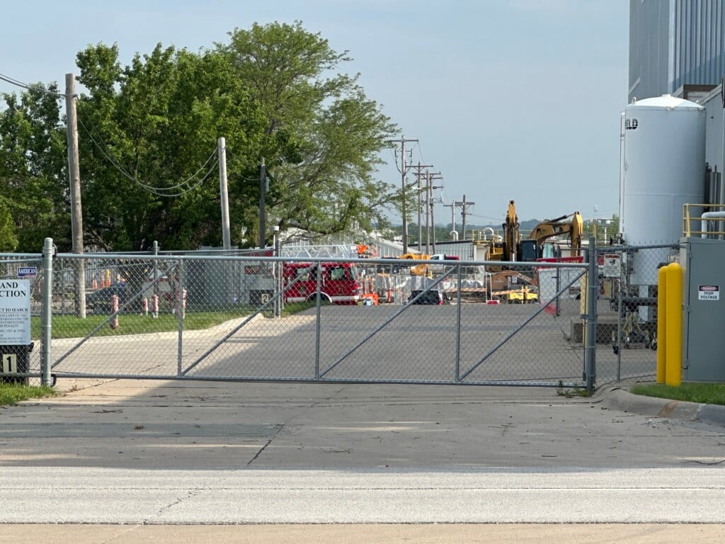 Lincoln Fire & Rescue responds to a car fire on the Zoetis campus.