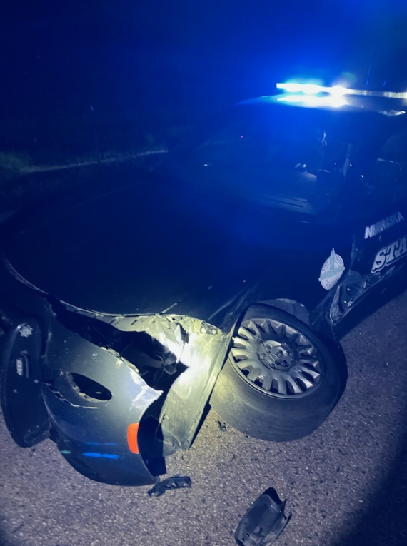 Nsp Patrol Vehicle Hit On Interstate 80