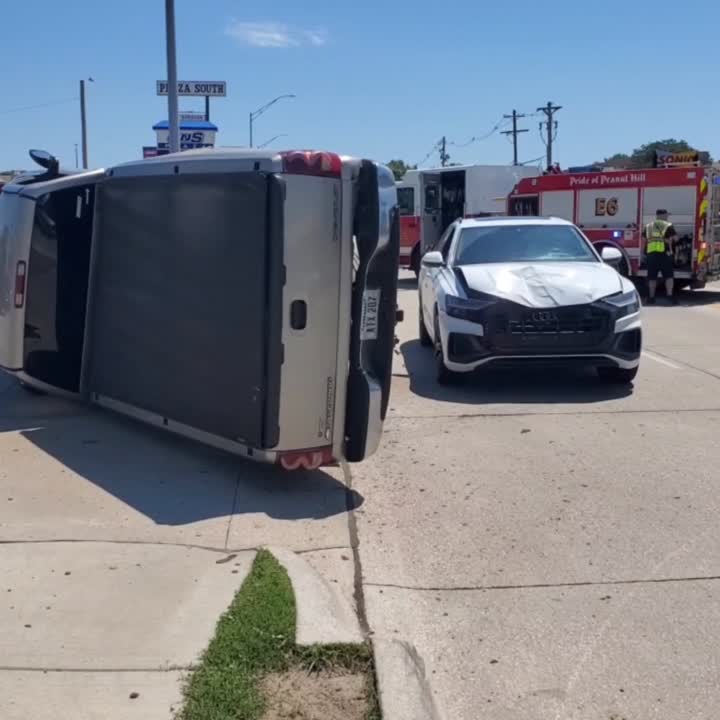Pickup Ends Up On Its Side In South Lincoln Crash