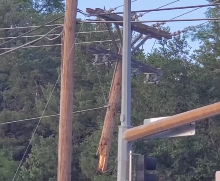 Power Pole Breaks In Two In Crash At Lincoln Intersection