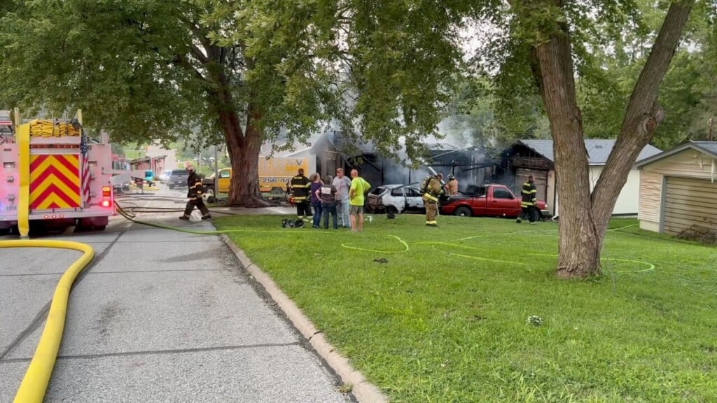 Authorities respond to a shooting and fire in Glenwood, Iowa.