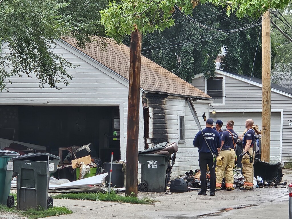LFR investigates a garage fire at 27th and J streets.