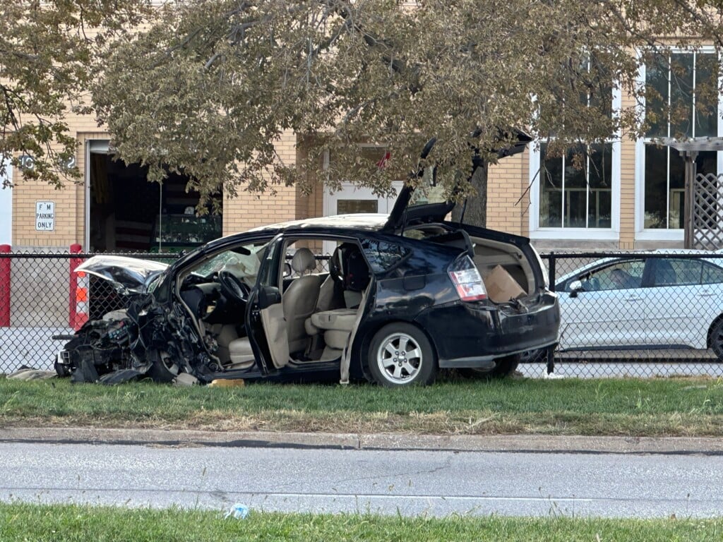 A car crash on Capitol Parkway outside of Lincoln High School.