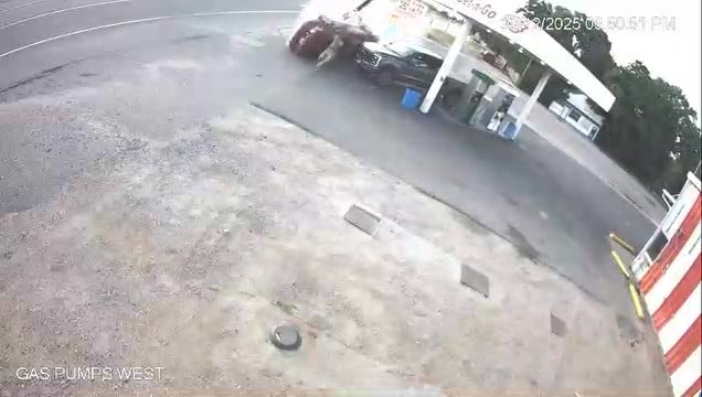 Close call at Brady gas station