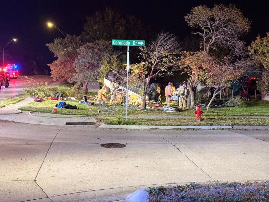 Woman pulled from vehicle following rollover crash in south Lincoln
