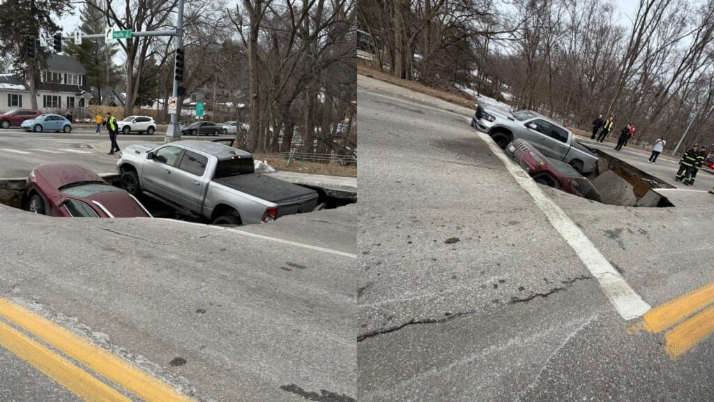 Sinkhole Swallows Two Cars In Central Omaha
