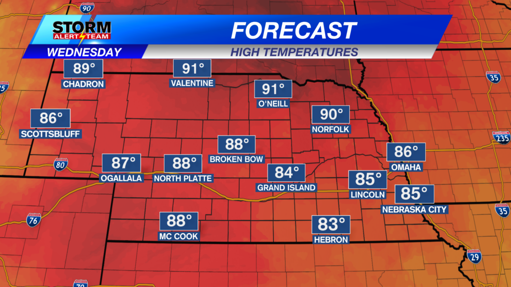 State Forecast Highs Tomojjrrow